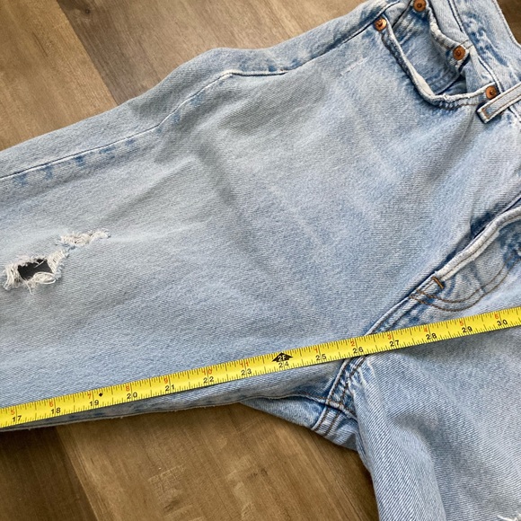 [Levi's] Wedgie Straight Distressed Button Fly Denim Jeans 29 - Picture 6 of 10